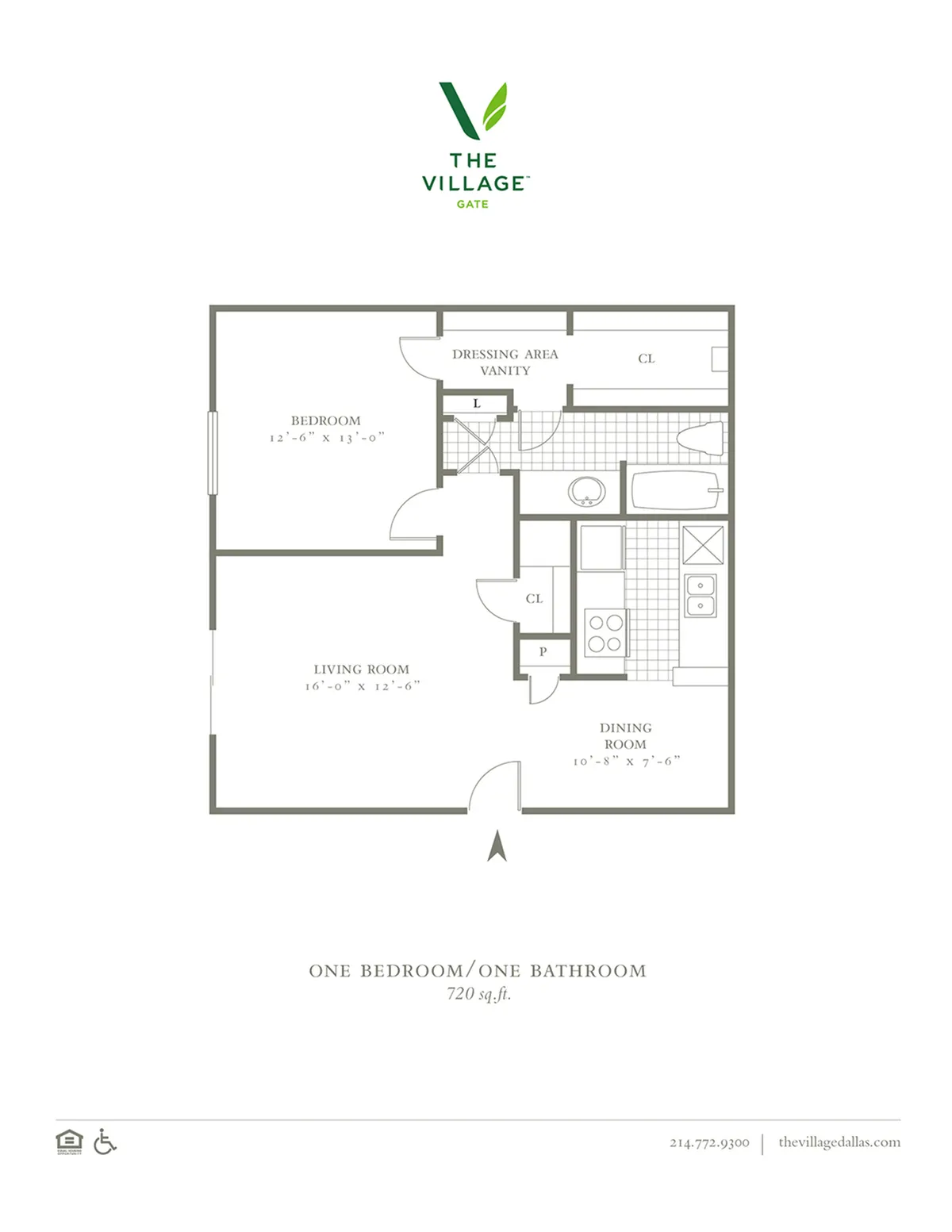 One Bedroom/One Bath 720sqft