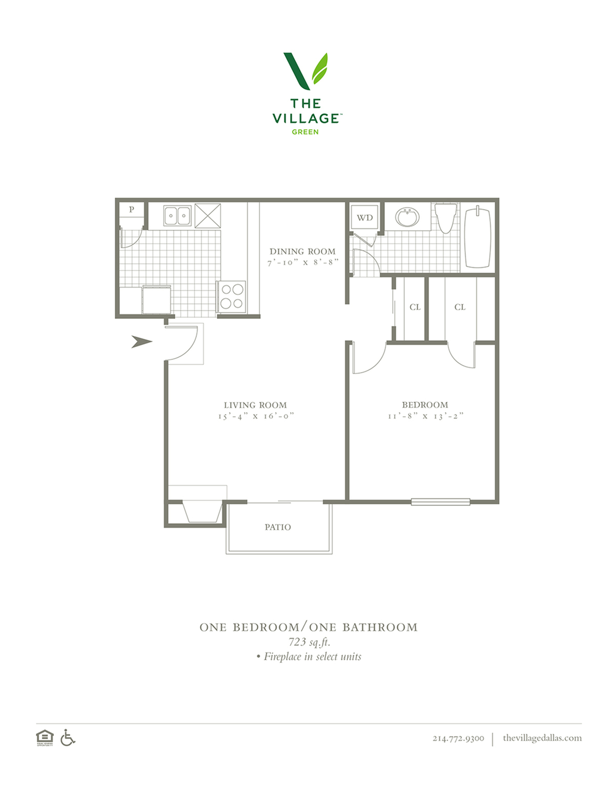 One Bedroom/One Bath - 723sf