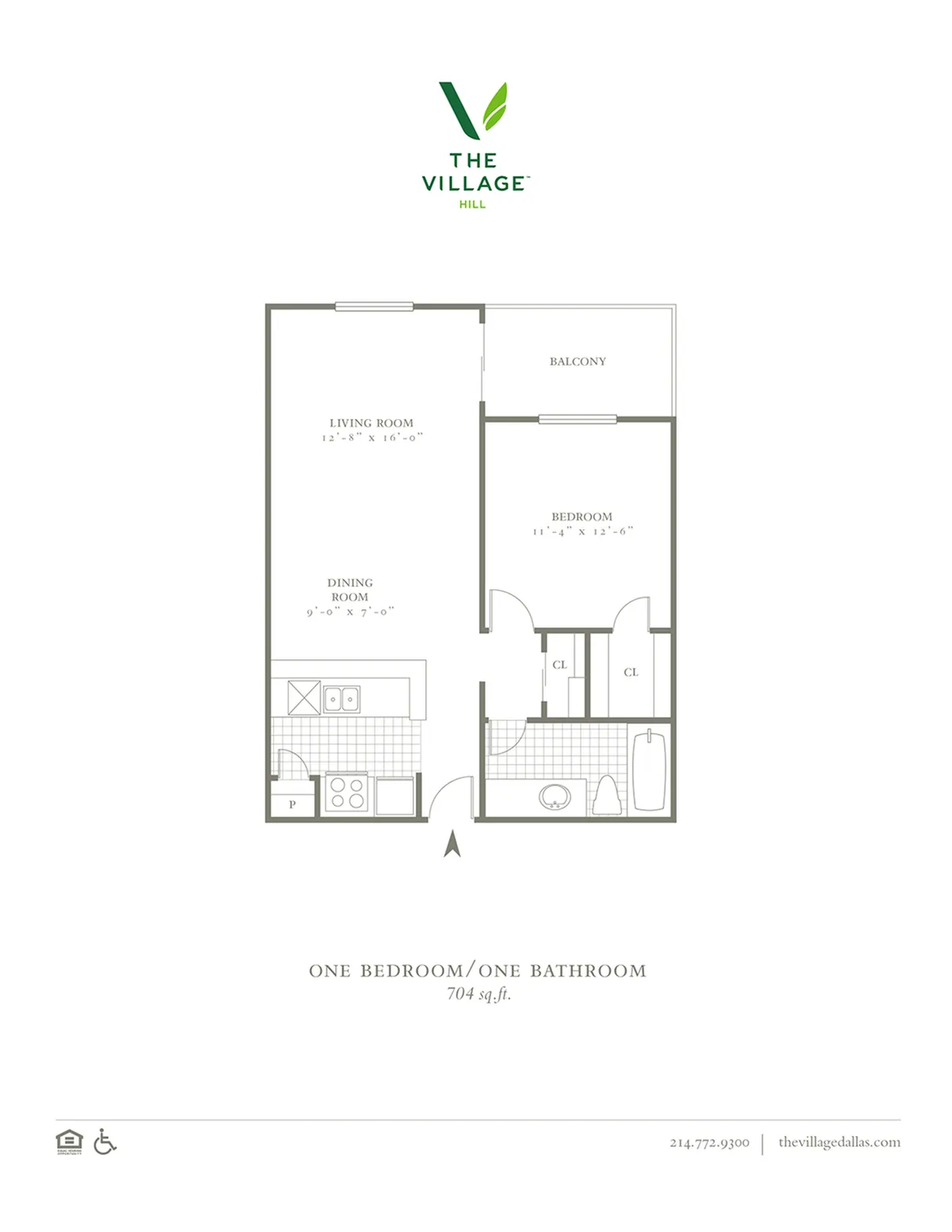 One Bedroom/One Bath - 704sf