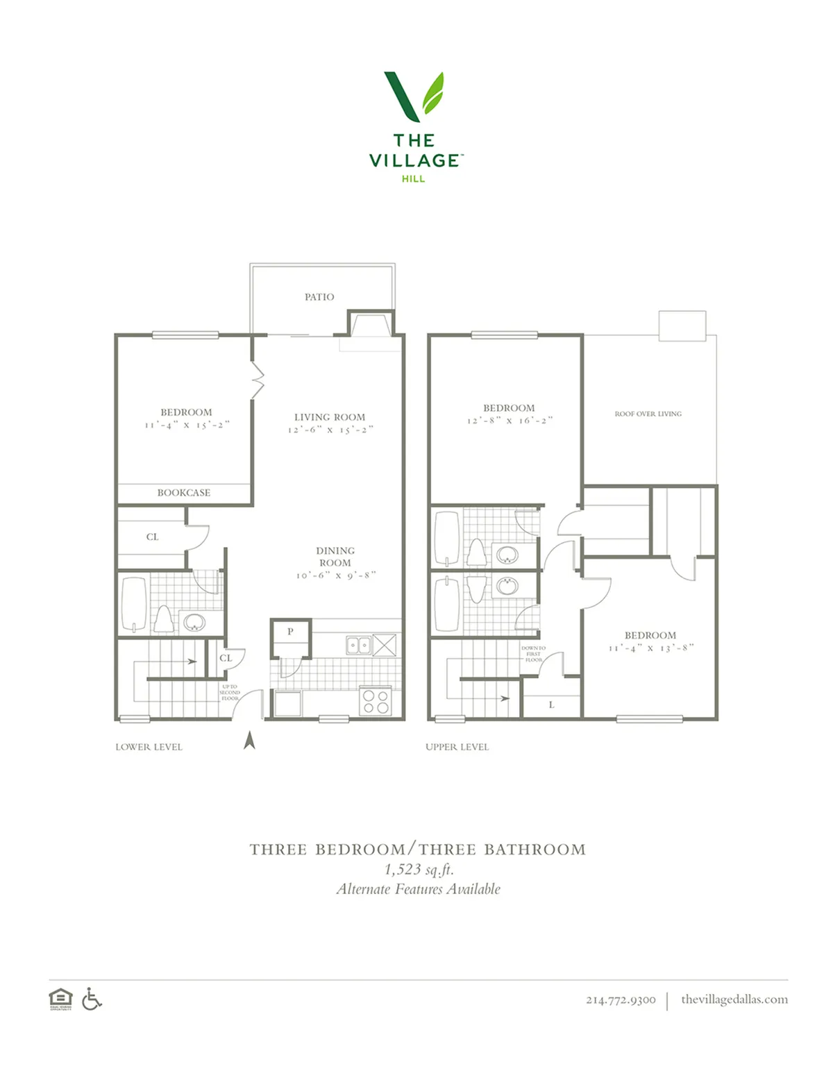 Three Bedroom/Three Bath - 1523sf