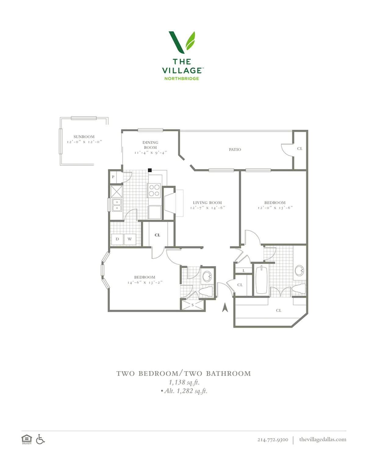 One Bedroom/One Bath - 1138sf