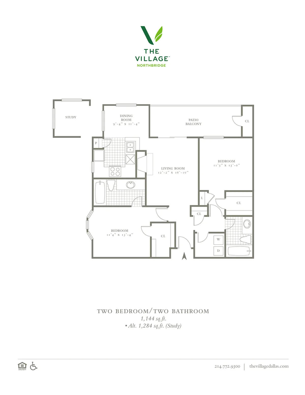 One Bedroom/One Bath - 1144sf