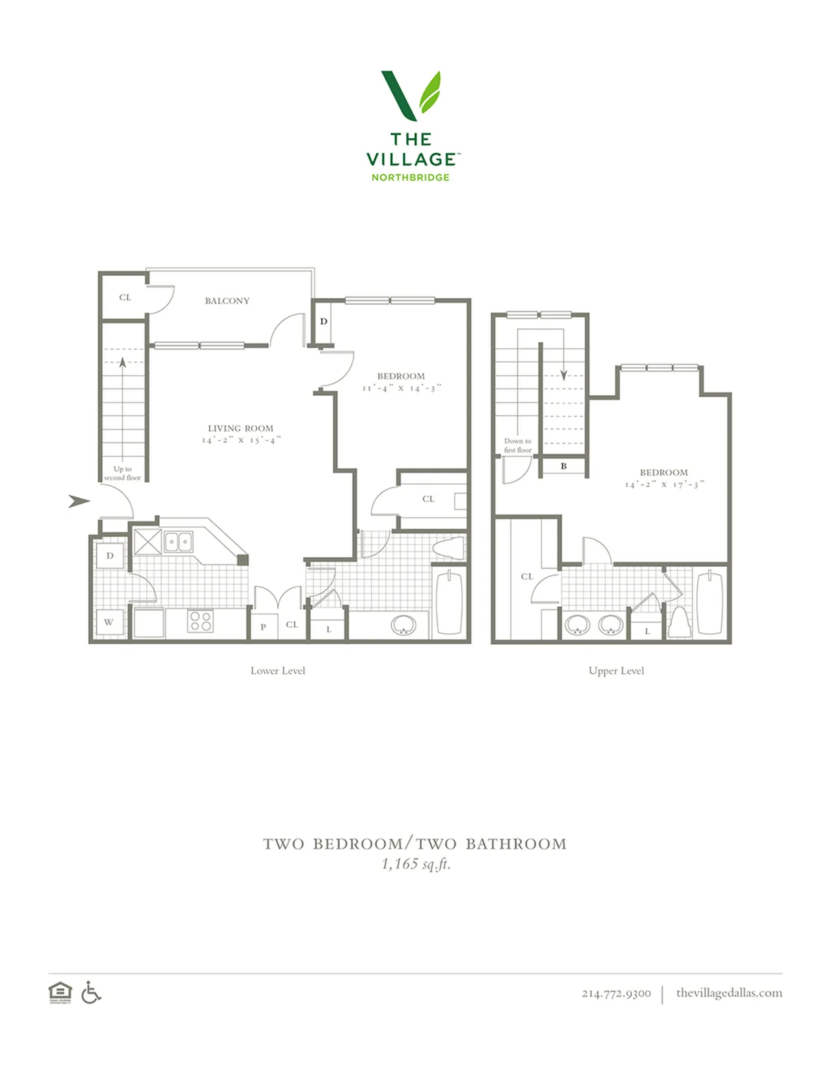 One Bedroom/One Bath - 1165sf