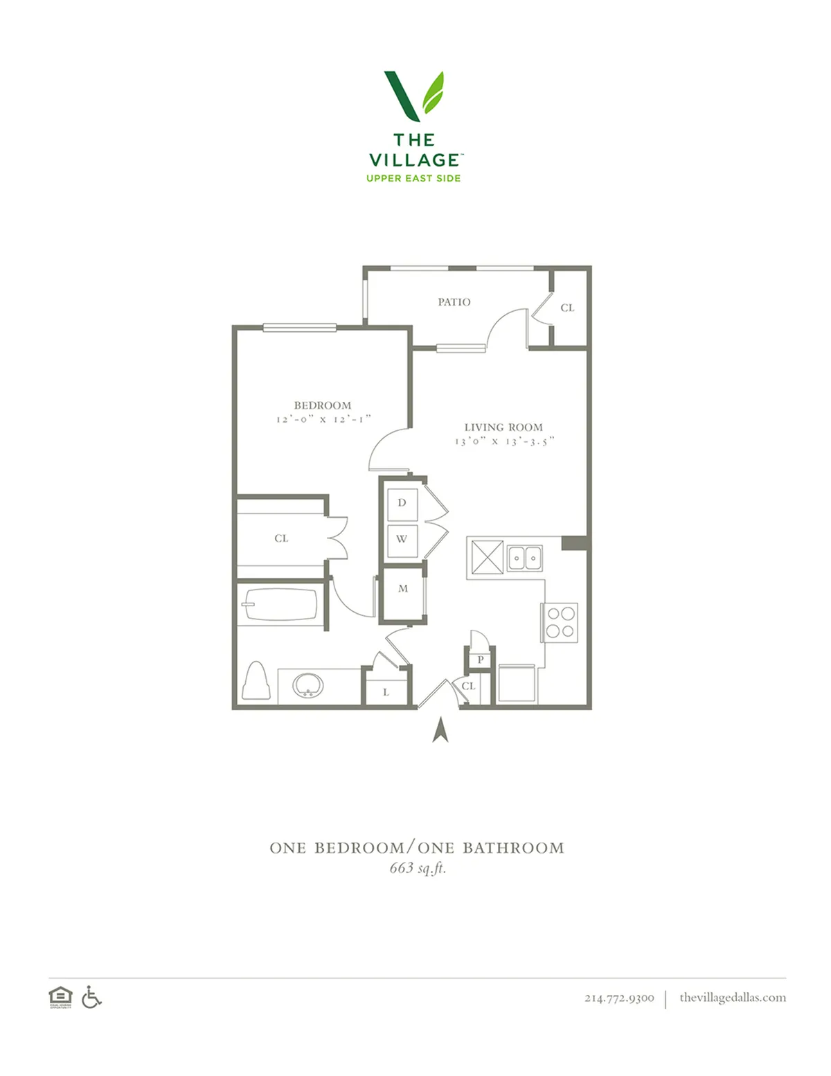 One Bedroom/One Bath - 663sf