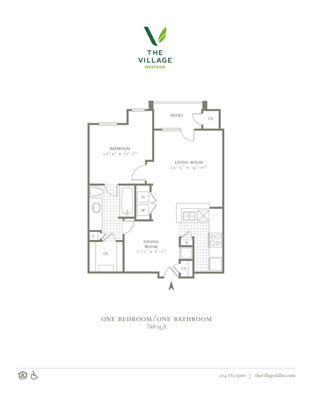 One Bedroom/One Bath - 743/760sf