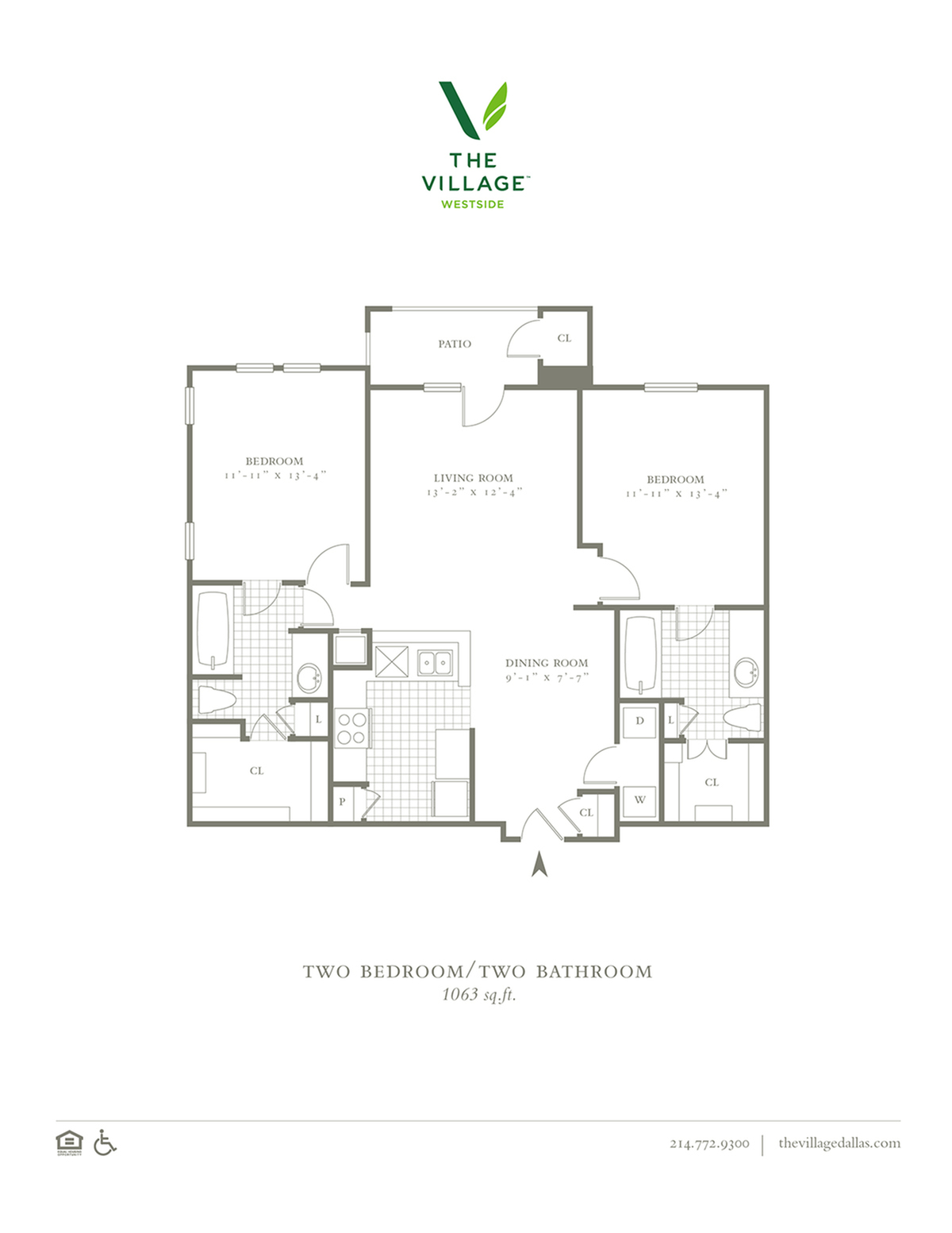 One Bedroom/One Bath - 1046/1063sf