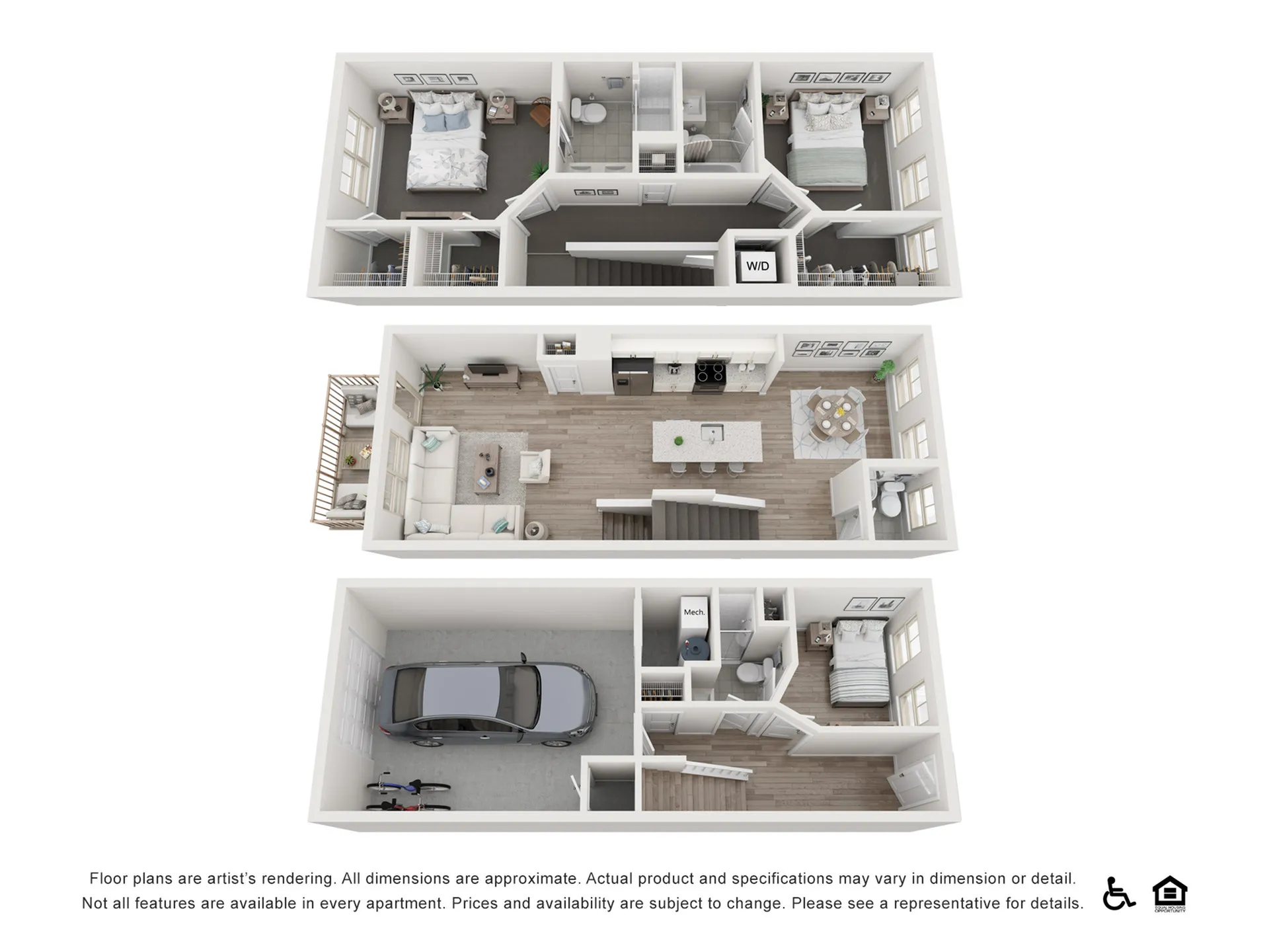 3br 3.5 bath townhome