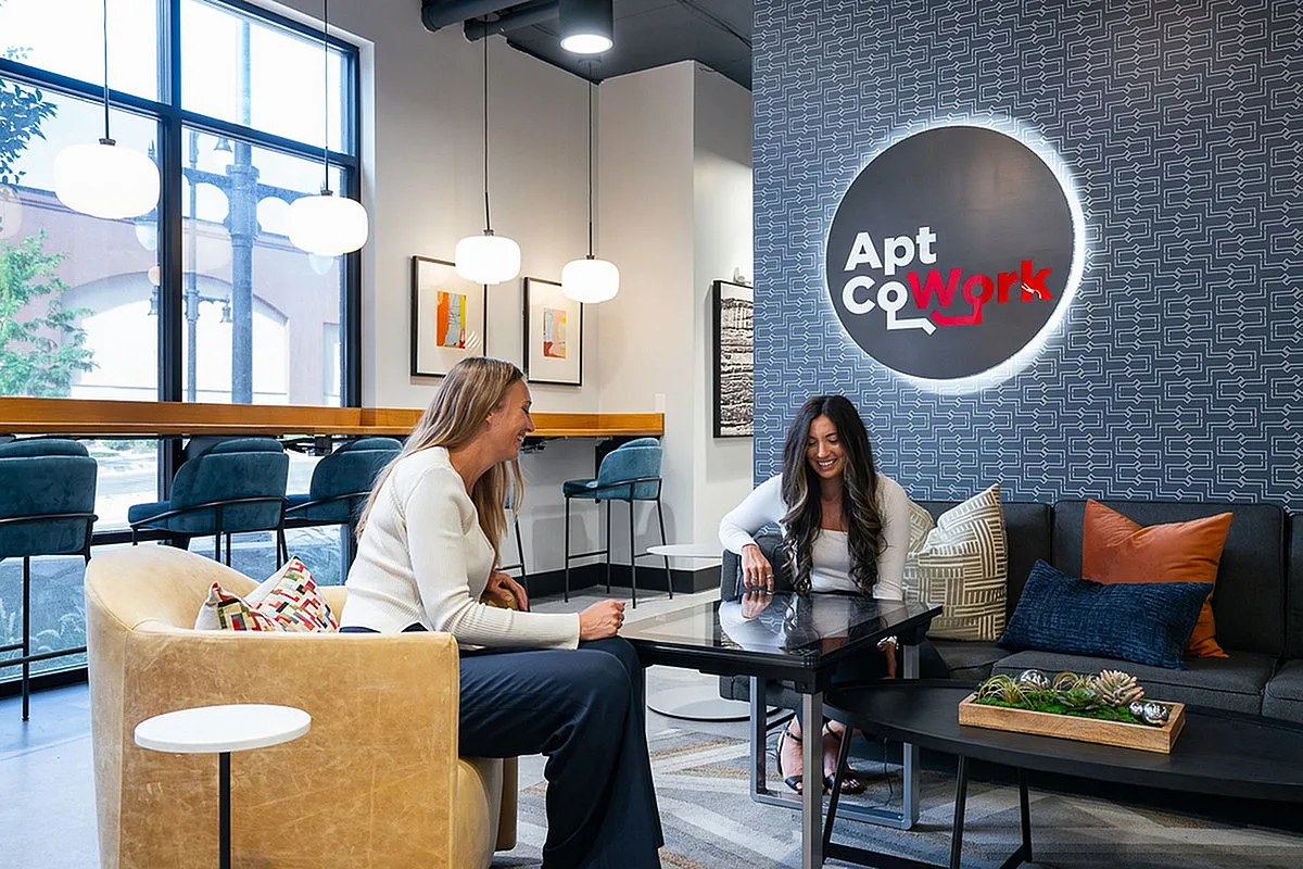 Modern co-working space at Park Avenue with stylish seating, vibrant decor, and inviting atmosphere for collaboration and creativity.