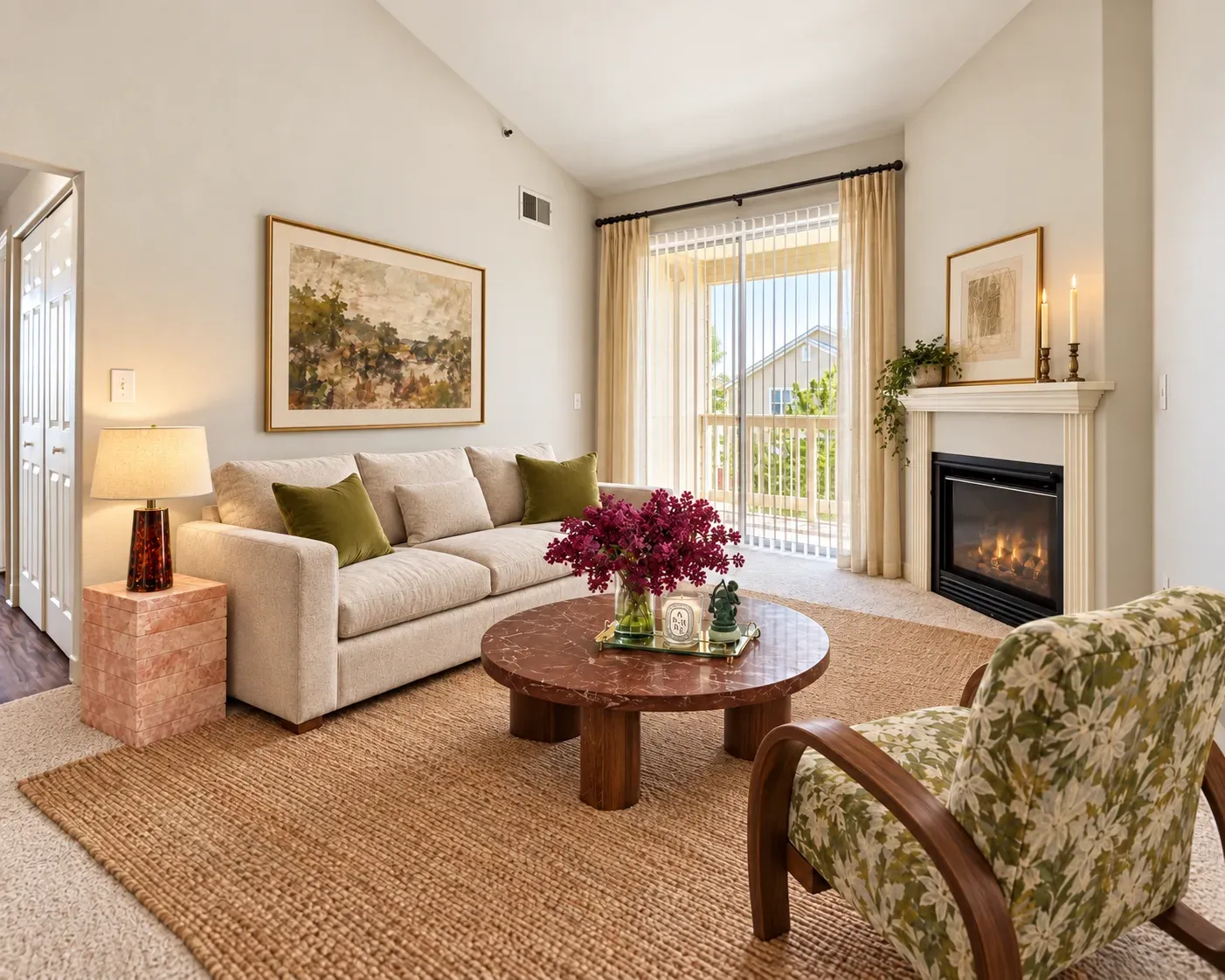 View of Living Room at Orchards at Cherry Creek Apartments