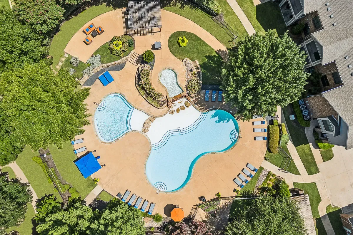 Enclave on Golden Triangle Pool Aerial View