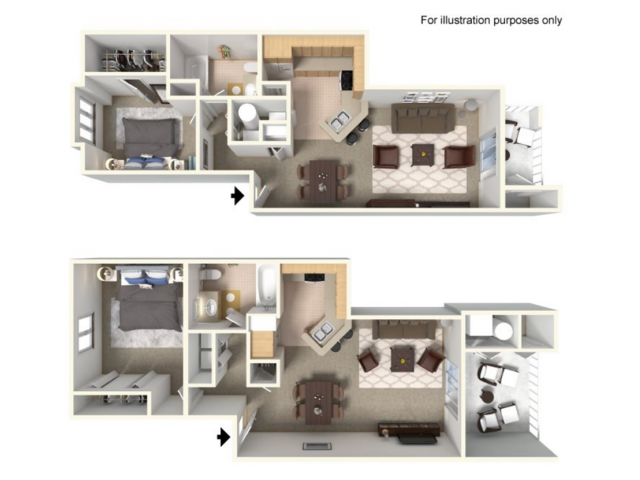 Vista Floor Plan | 1 Bedroom with 1 Bath | 830 Square Feet | Clearview | Apartment Homes