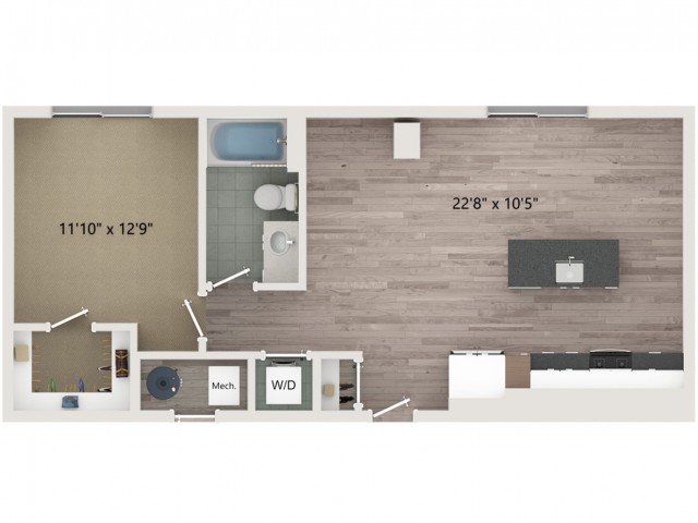 A5 Floor Plan | 1 Bedroom with 1 Bath | 740 Square Feet | Sugarmont | Apartment Homes