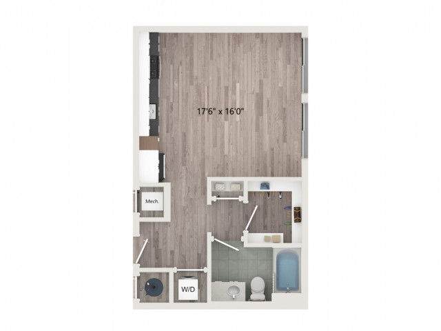 Studio S3 Floor Plan | Studio with 1 Bath | 550 Square Feet | Sugarmont | Apartment Homes