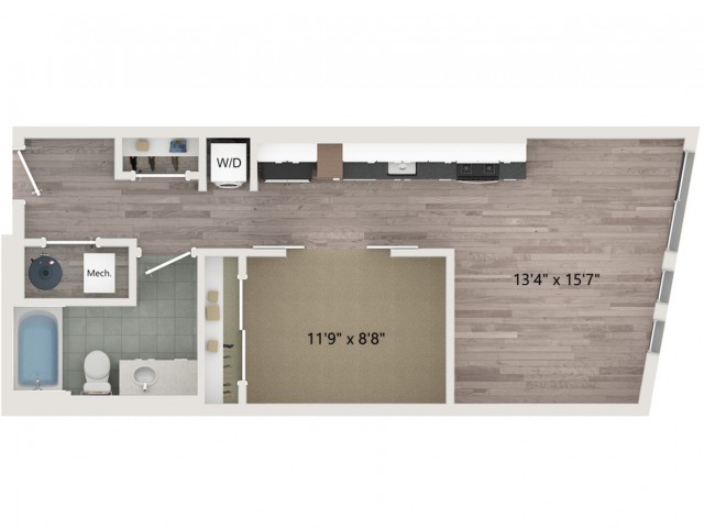 Urban UB2 ALT 1 Floor Plan | 1 Bedroom with 1 Bath | 664 Square Feet | Sugarmont | Apartment Homes