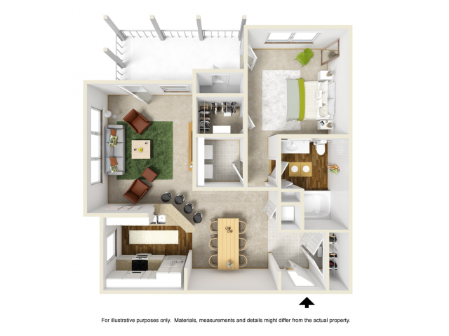 Lily Floor Plan | 1 Bedroom with 1 Bath | 792 Square Feet | Summer Park | Apartment Homes