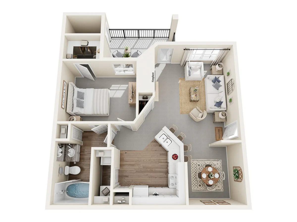 Bosch Renovated Floor Plan | 1 Bedroom with 1 Bath | 750 Square Feet | Stonebriar of Frisco | Apartment Homes