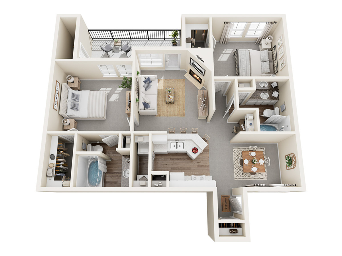 Matisse A Renovated Floor Plan | 2 Bedroom with 2 Bath | 1082 Square Feet | Stonebriar of Frisco | Apartment Homes