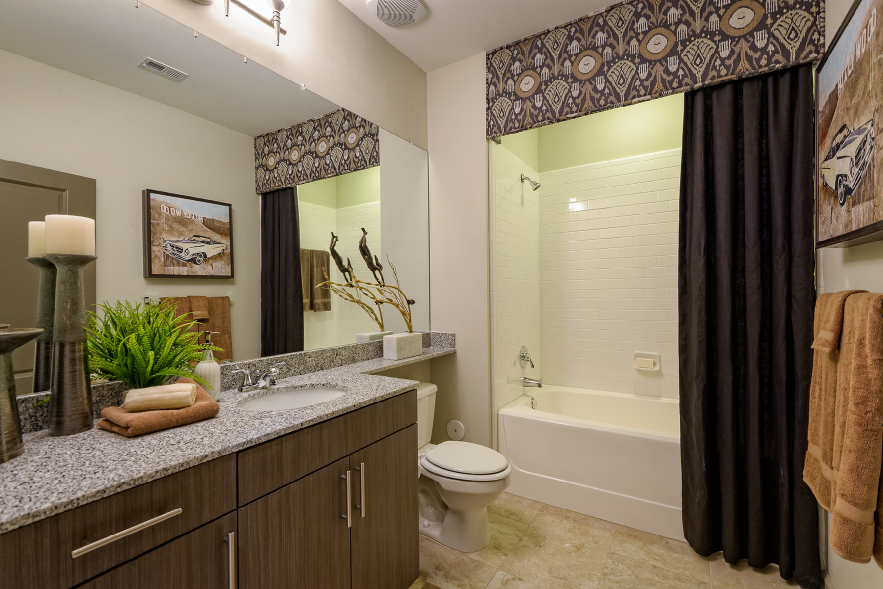 View of Bathroom, Showing Single Vanity and Granite Countertop at Heights at Meridian Apartments