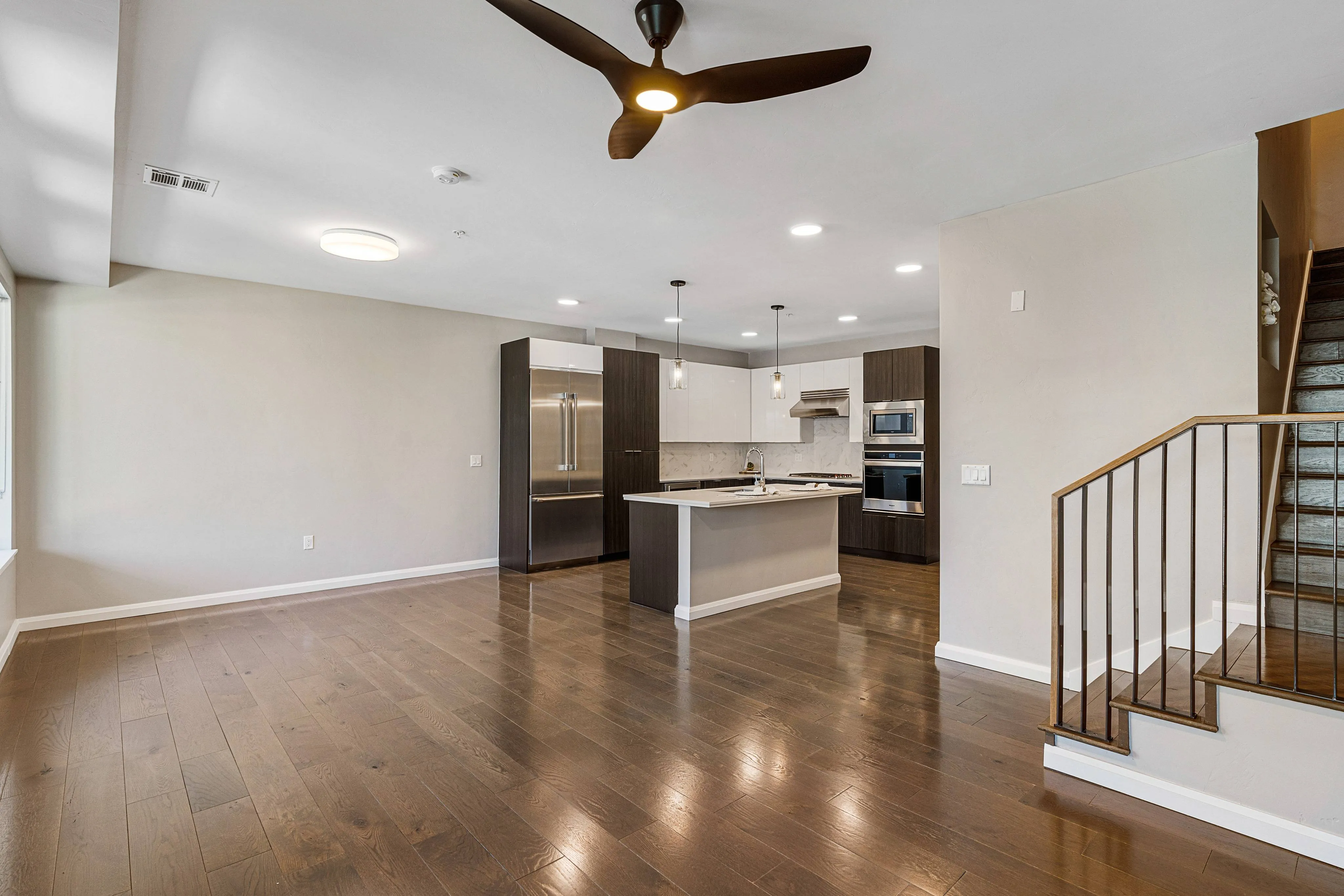 View of Townhome Floorplan with 1st, 2nd, and 3rd Floors Visible