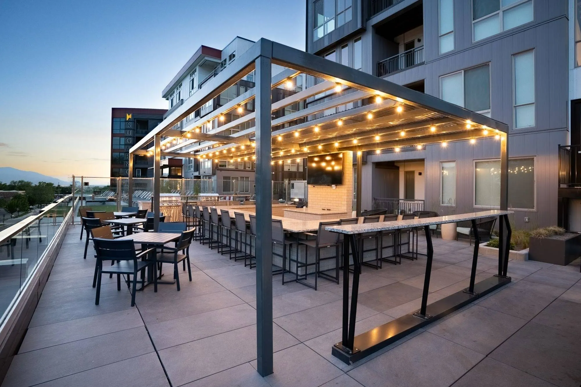 View of Outdoor Kitchen and Grills at Sugarmont Apartments