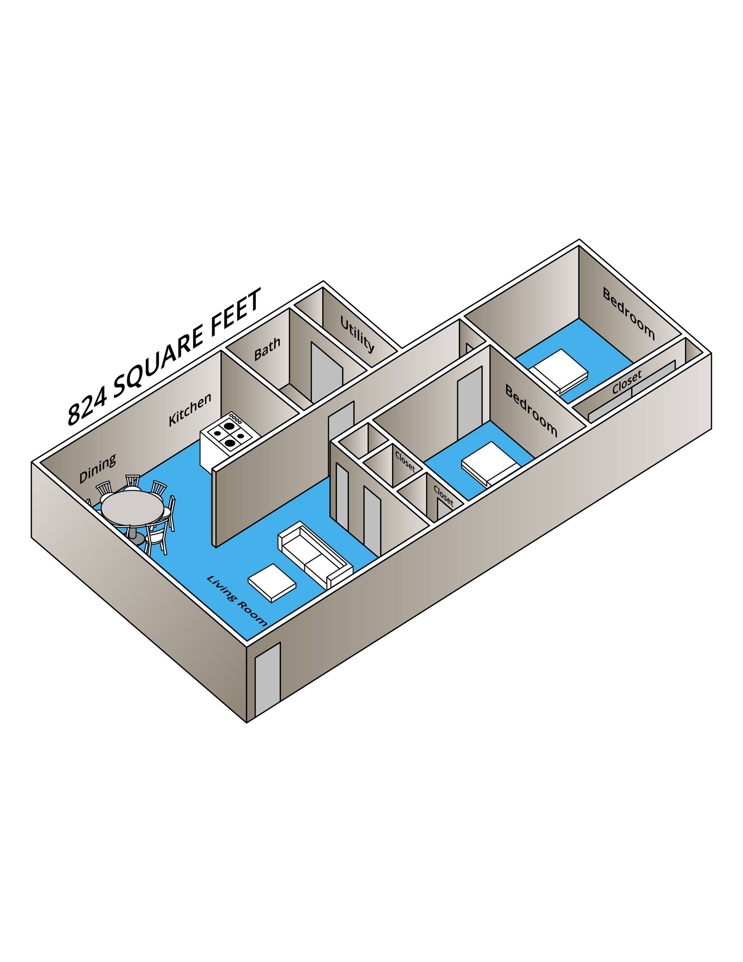 824 square feet