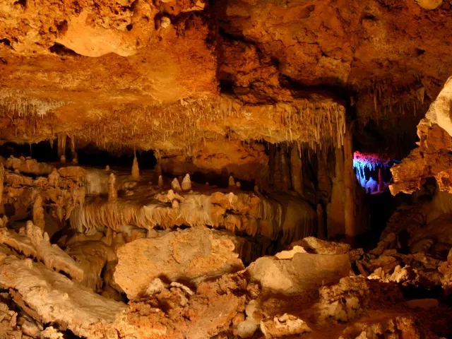 Inside of cavern with rock formations