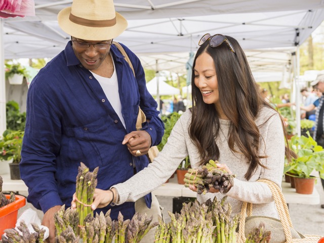 people buying asparagus at farmers market modera newton apartment homes for rent in ma