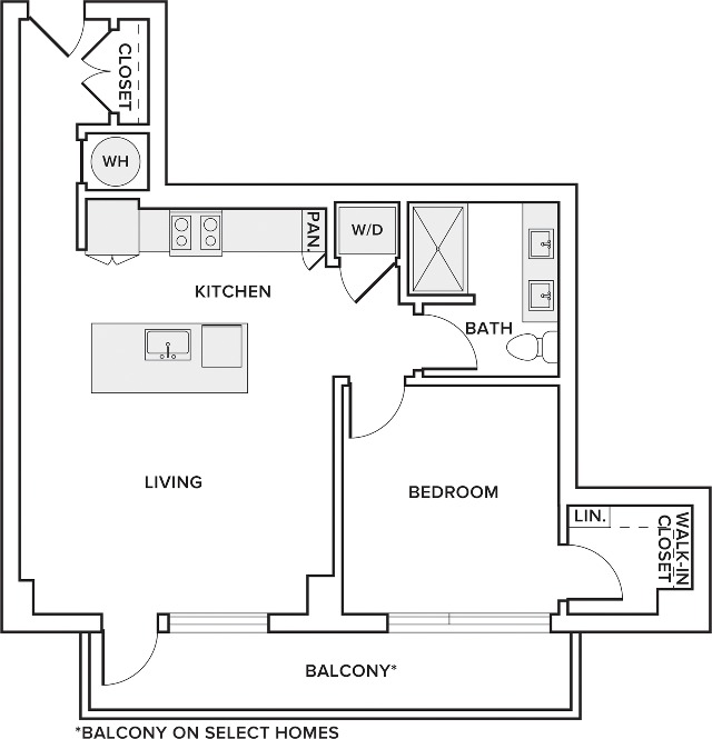 772 square foot one bedroom one bath floor plan image