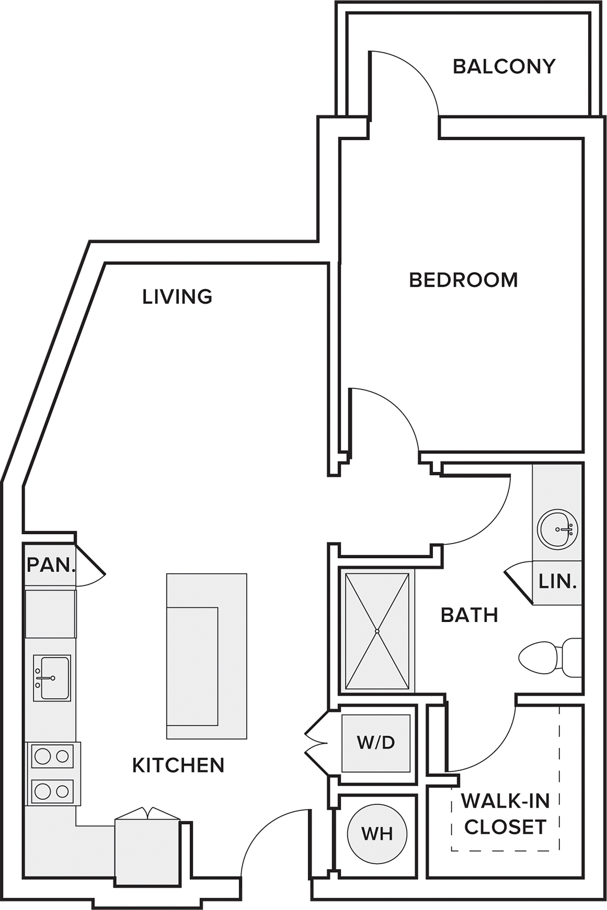 675 square foot one bedroom one bath floor plan image