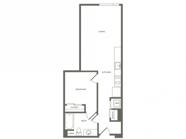 673 square foot one bedroom one bath plan image