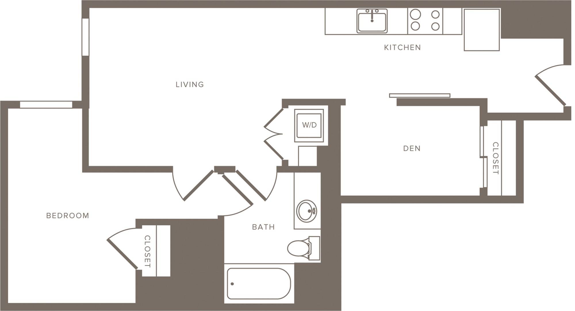 795 square foot home floor plan image