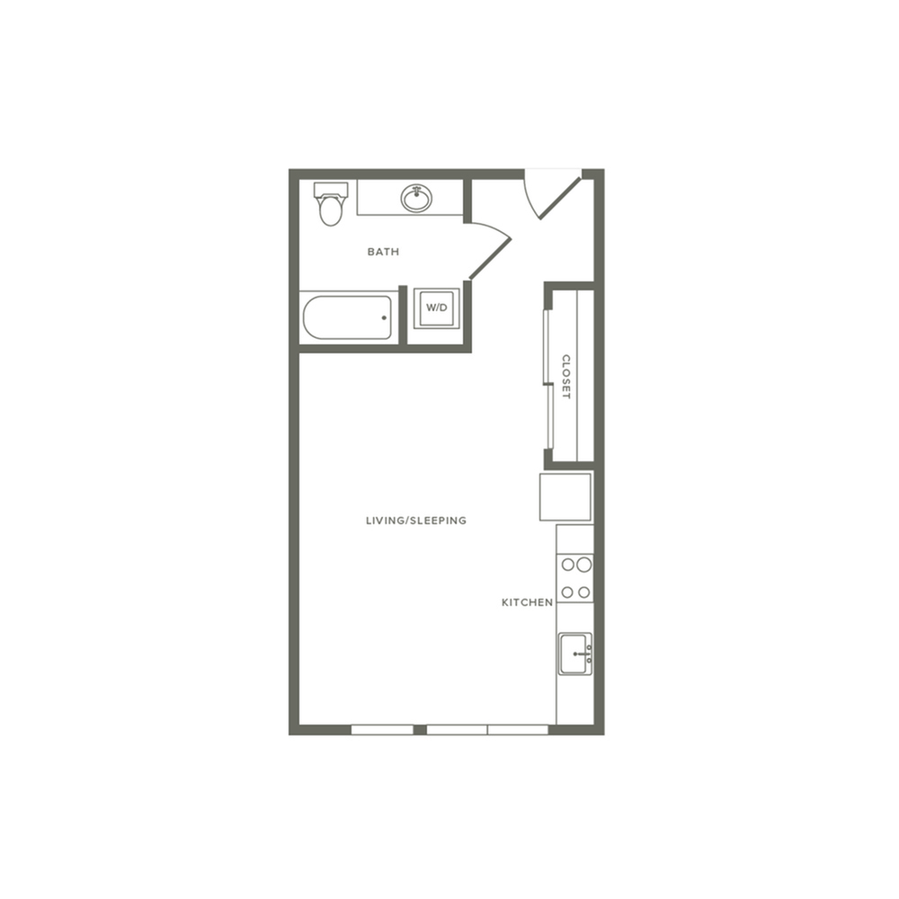 469 to 498 square foot one bath floor plan image