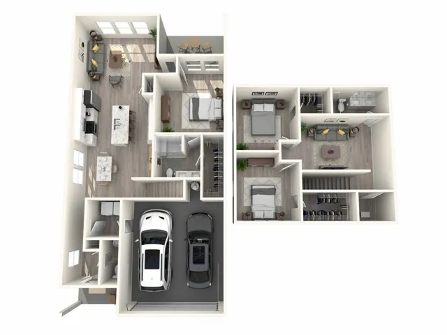 1809 square foot three bedroom two and a half bath townhome floor plan in Mooresville, NC