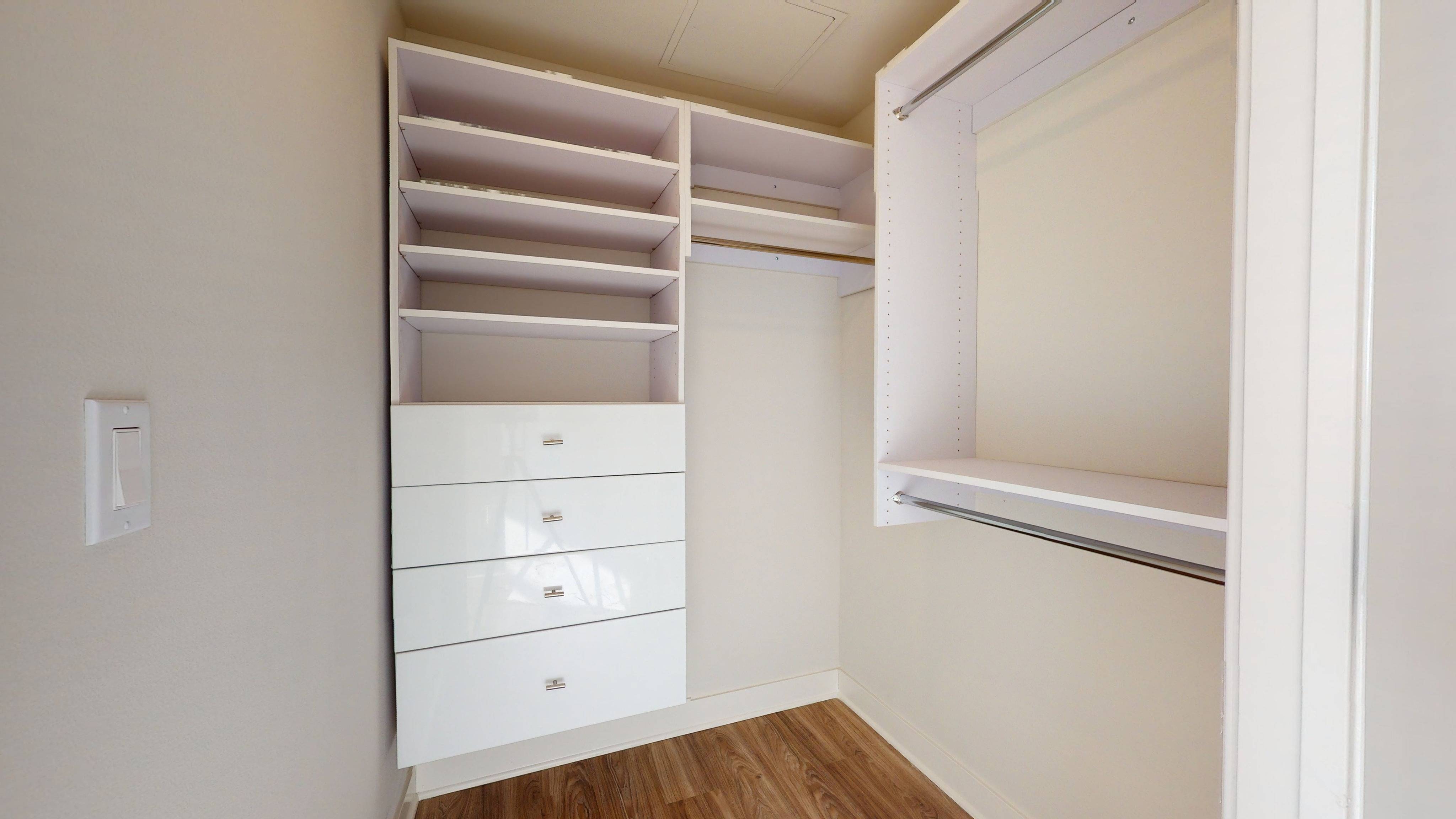 Walk-in closets with personal closet system