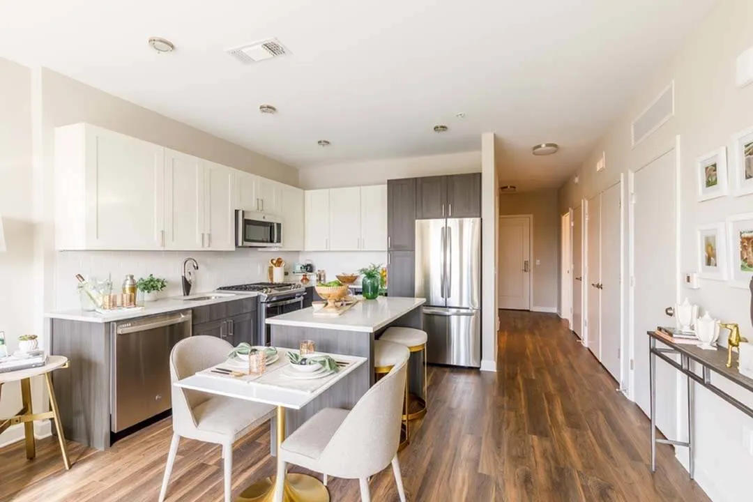 Quartz countertops and undercabinet lighting