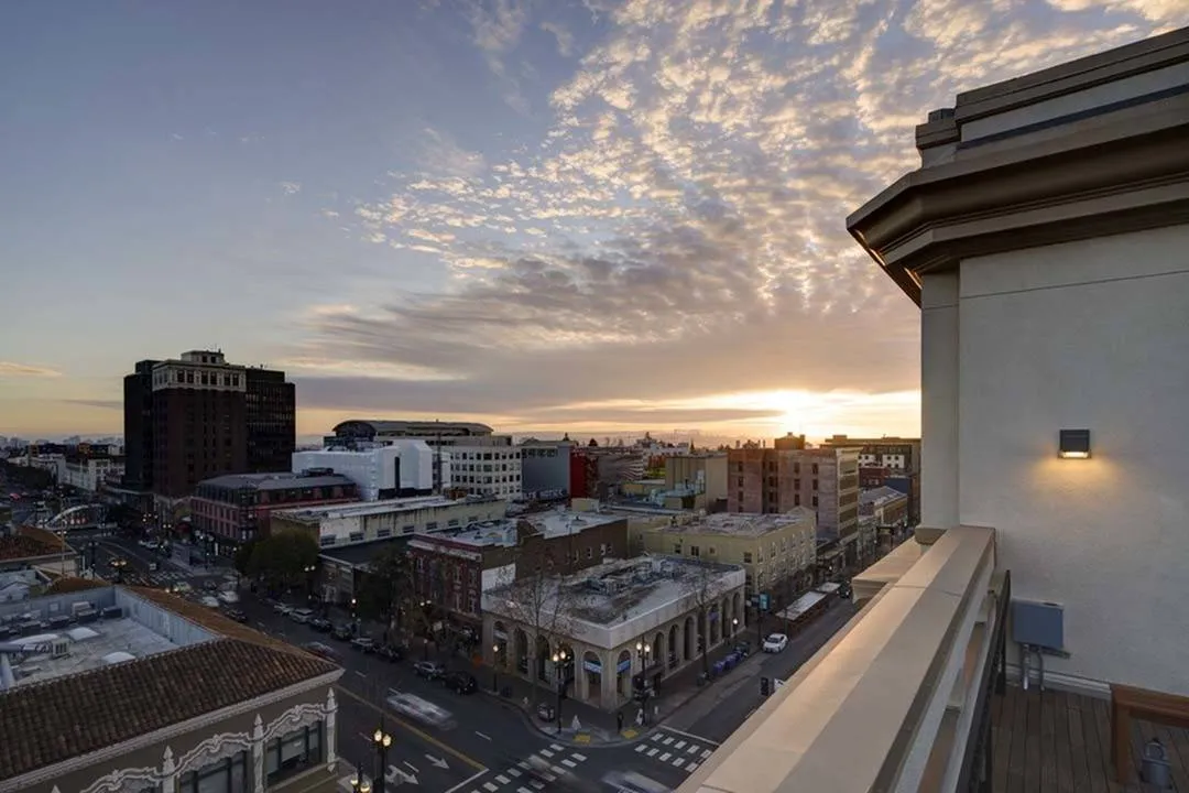 City views at sunset