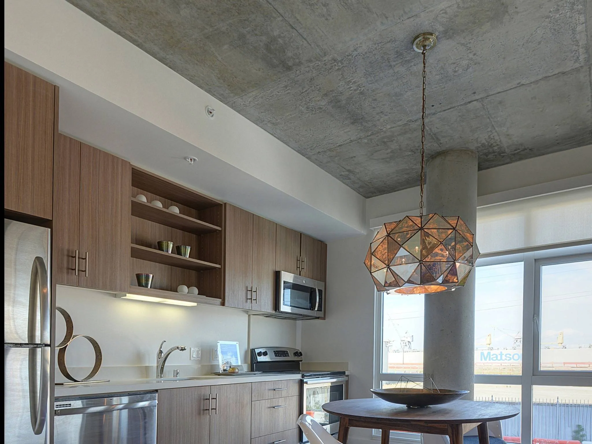 Exposed concrete ceilings