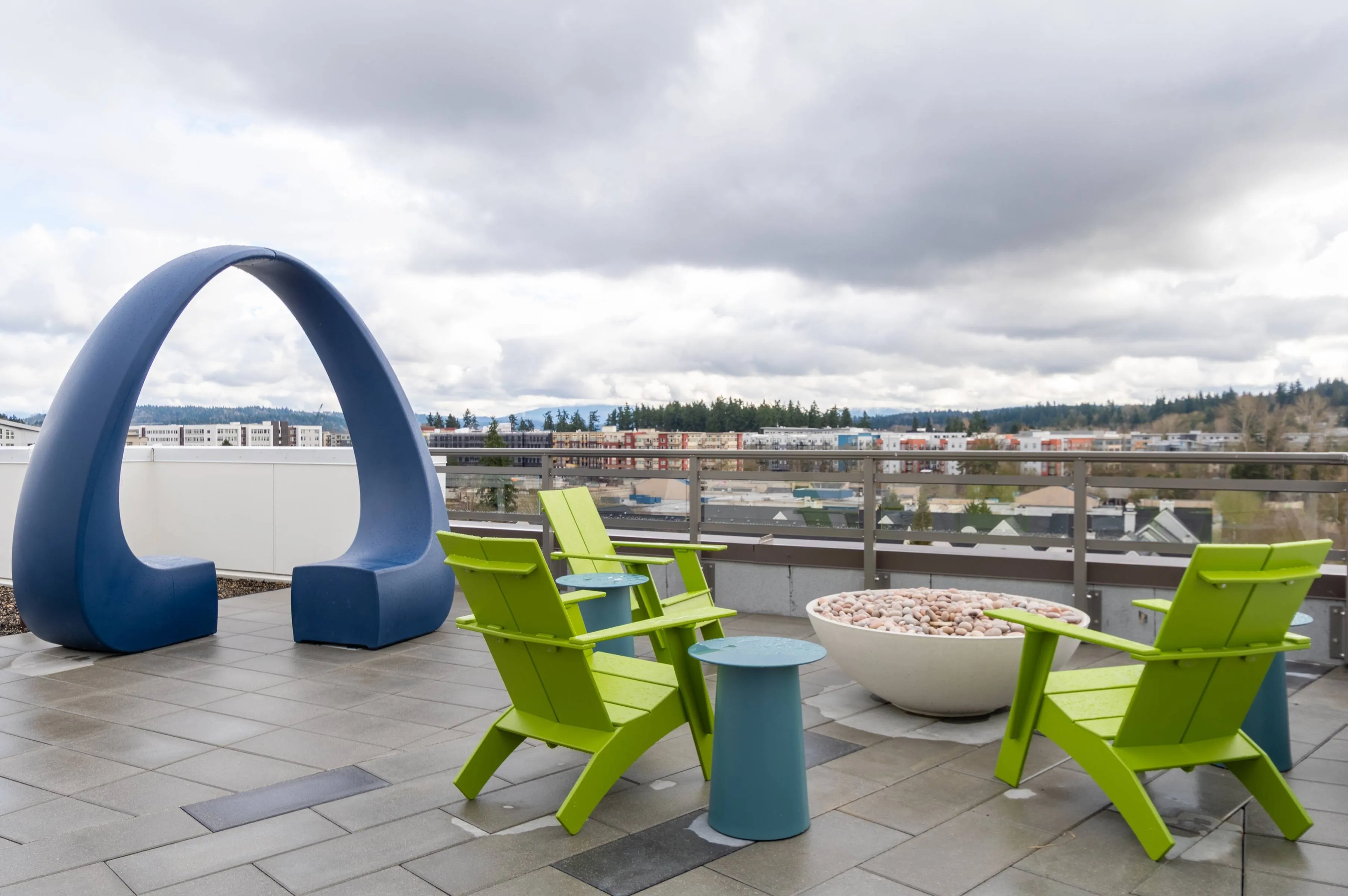 Mountain views from rooftop