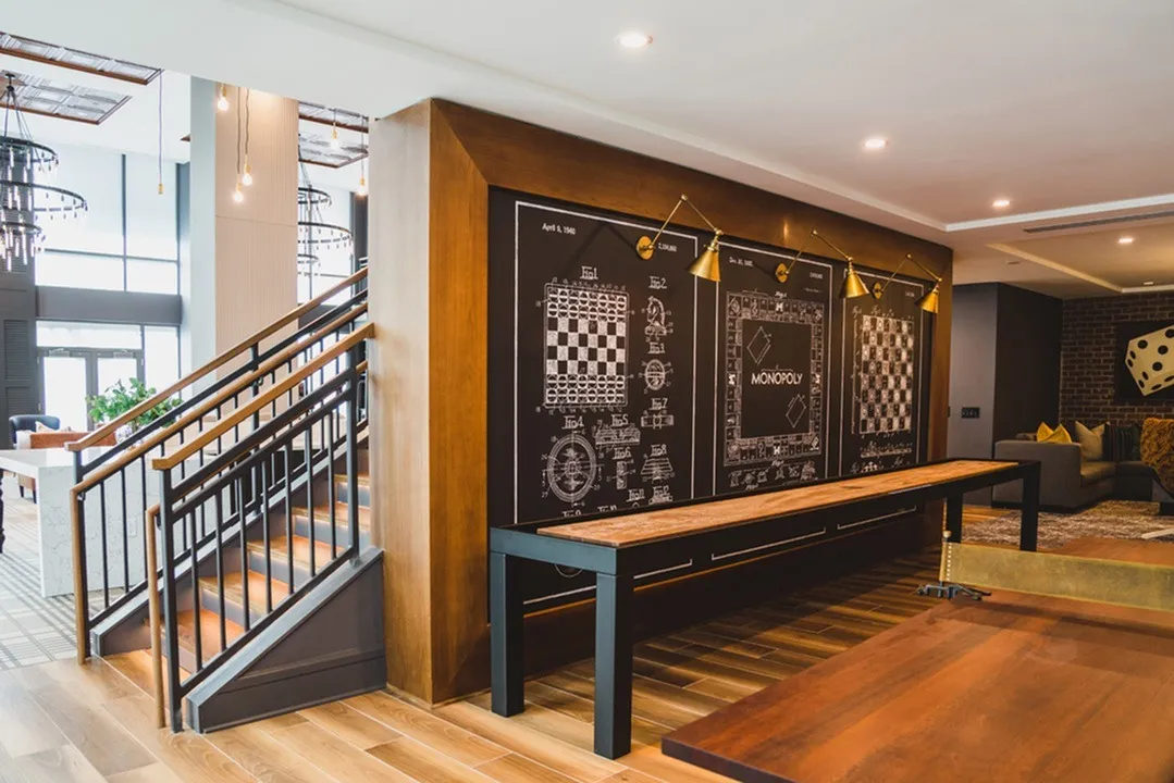 Game Room with Video Board, Ping-Pong & Shuffle Board