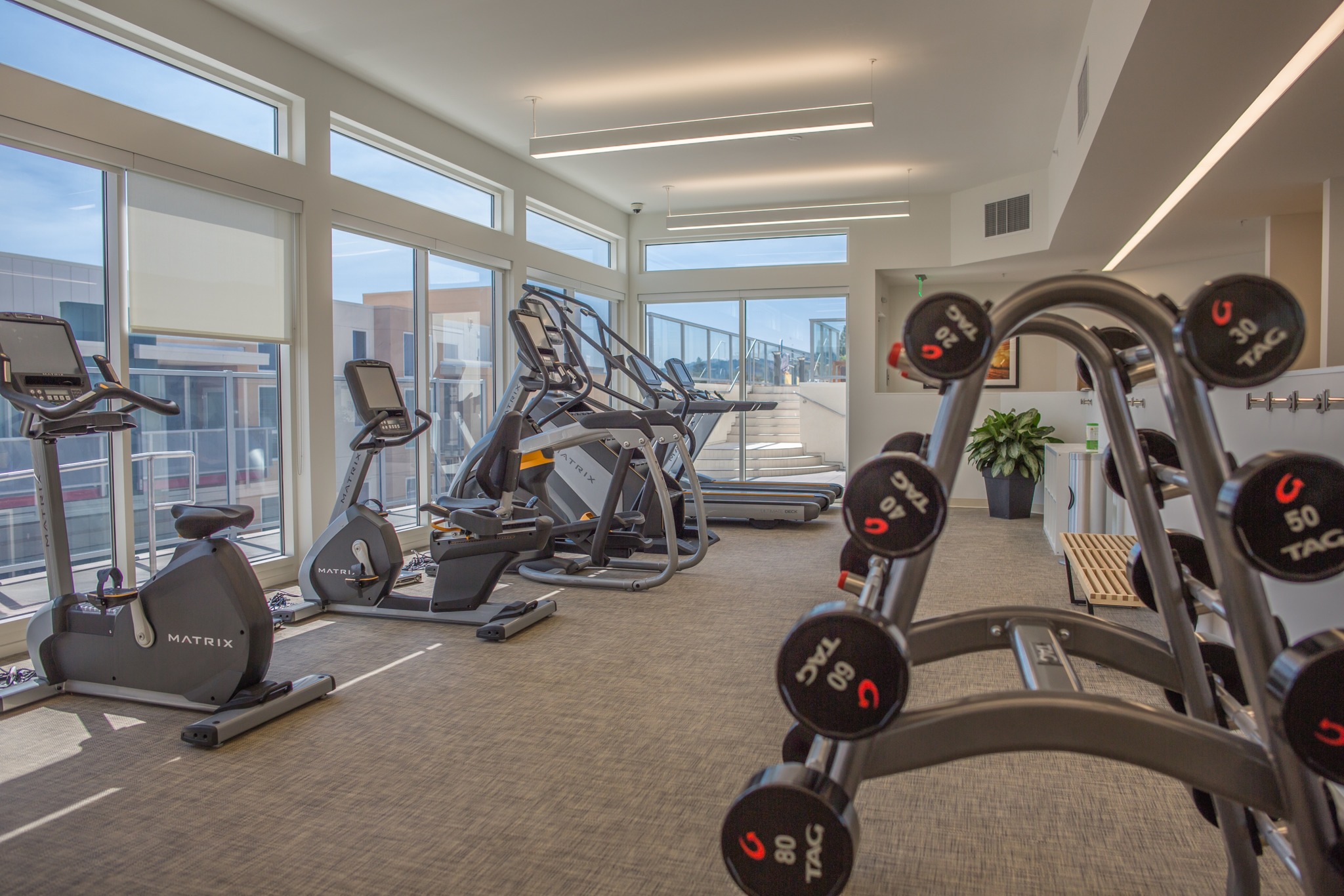 Club-Quality Fitness Center with State-of-the-Art Matrix Equipment with Cardio & Weight Stations