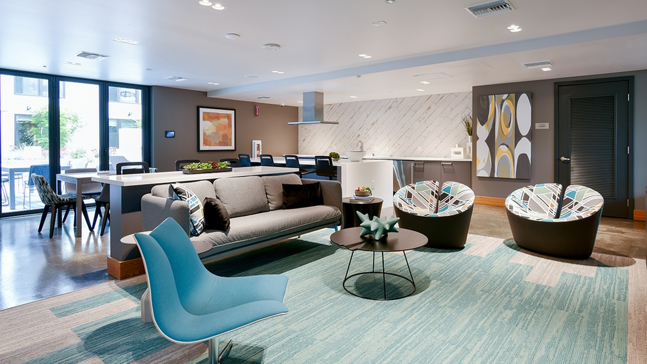 Resident Lounge with Demonstration Kitchen