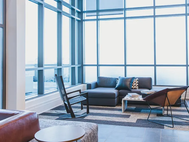 Interior social area with couch seating