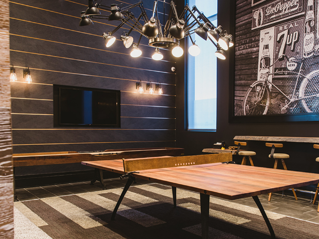 Clubroom with ping pong table