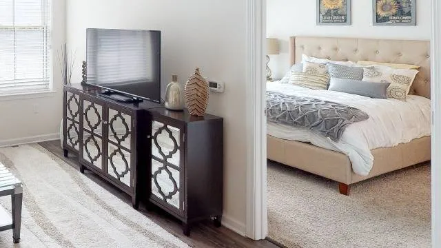 Plush wall to wall carpeting in bedroom