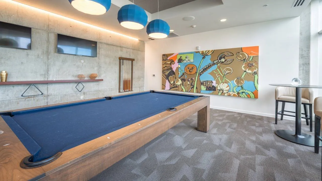 Pool table with seating available