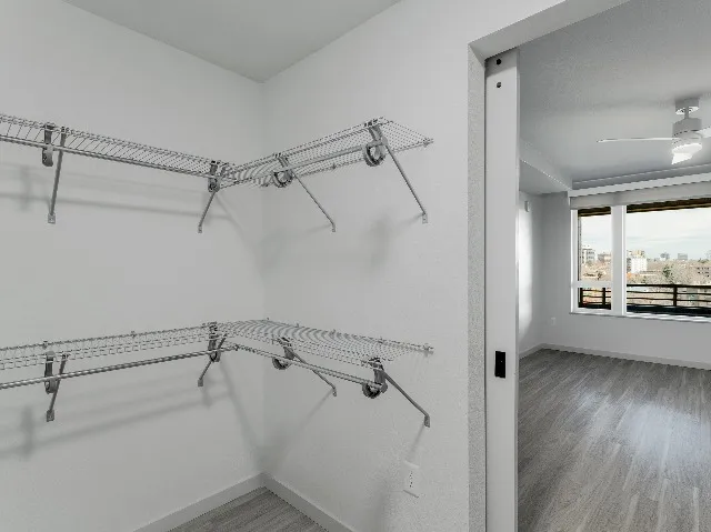 Expansive closet shown