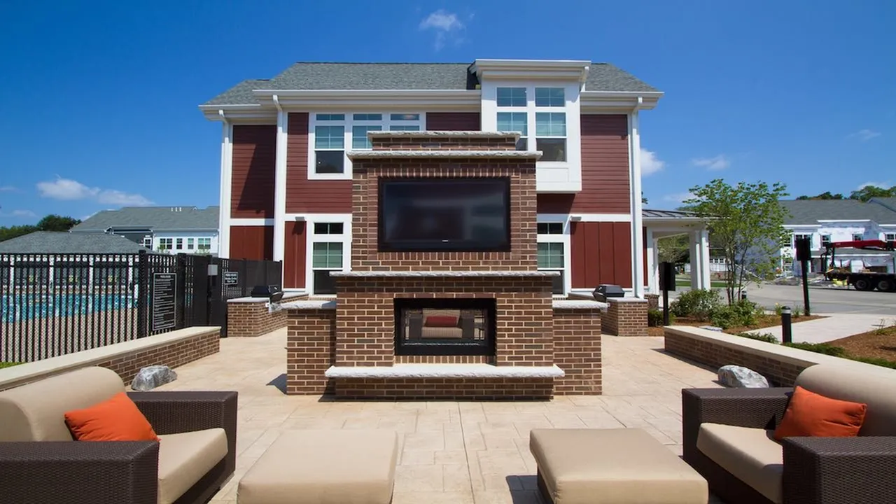 Outdoor Lounge, Fireplace and Flat Screen Television