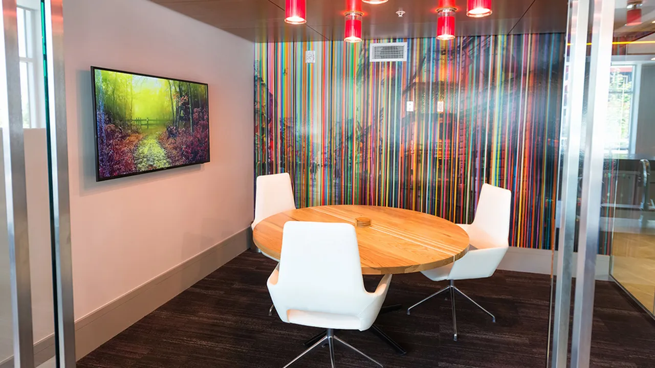 Private Work Rooms with Flat Screen Televisions