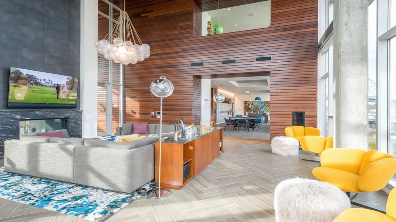 Large, open resident space with varying social seating options