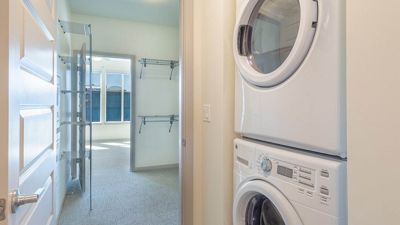Full size washer and dryer in home